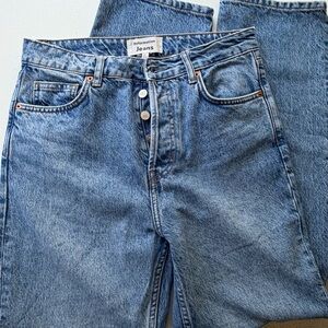 Reformation Medium Blue Button-Fly Jeans